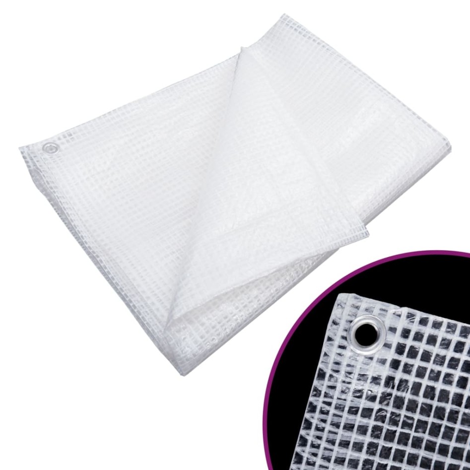 Lona de gasa de vuelta blanco 140 g/m² 6x10