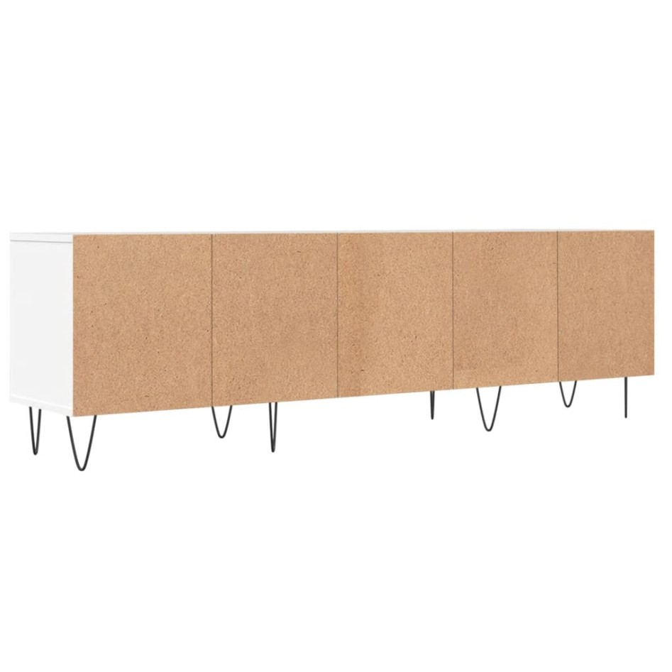 Mueble de TV madera contrachapada blanco 150x30x44,5