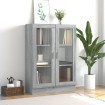 Vitrina madera contrachapada gris Sonoma 82,5x30,5x115 cm