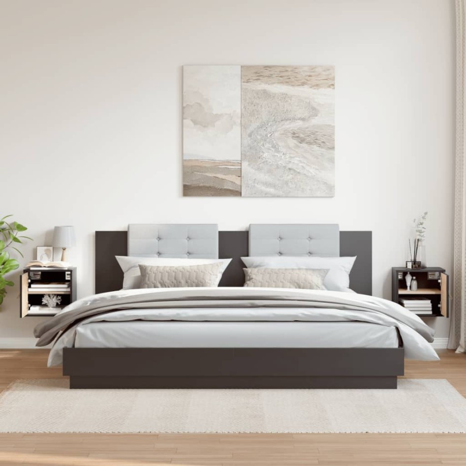 Armarios de pared 2 uds madera maciza pino negro 31,5x30x30