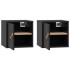 Armarios de pared 2 uds madera maciza pino negro 31,5x30x30