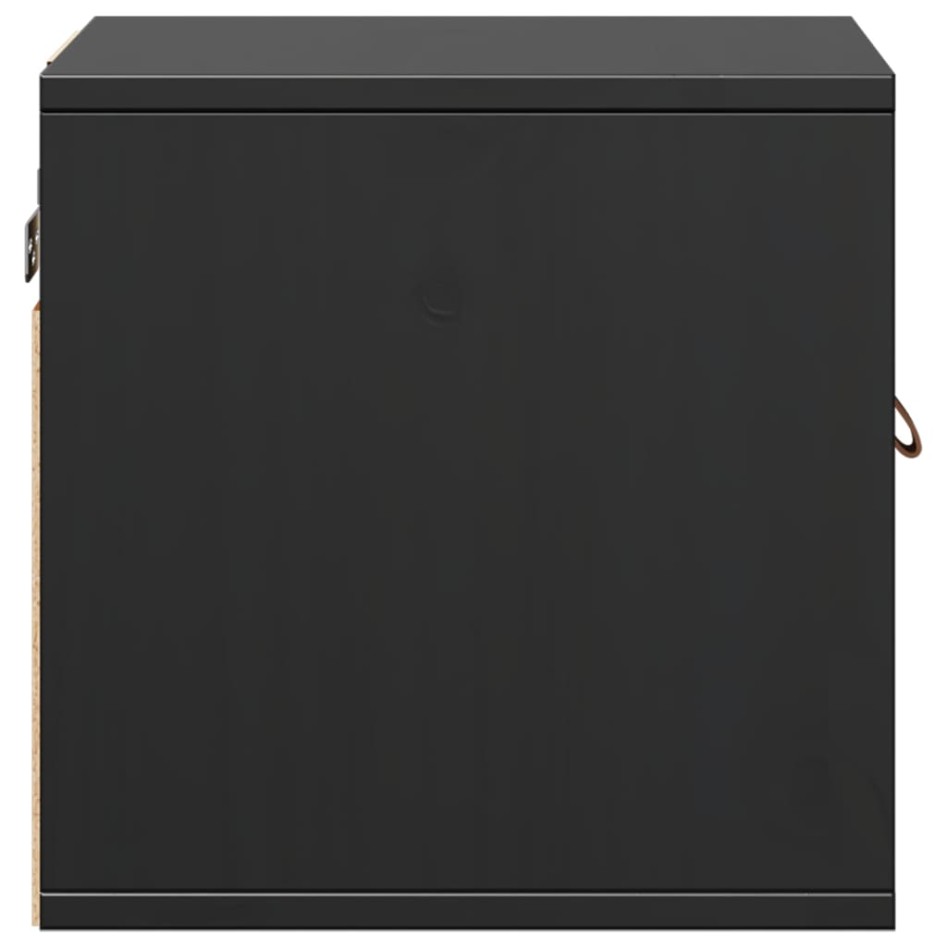 Armarios de pared 2 uds madera maciza pino negro 31,5x30x30