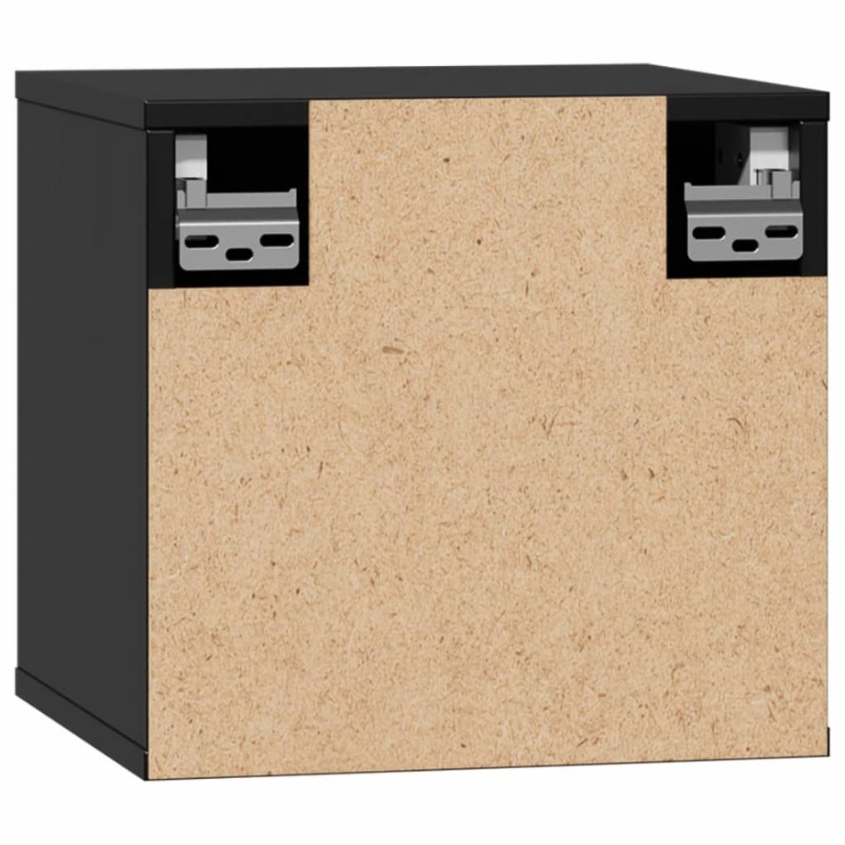 Armarios de pared 2 uds madera maciza pino negro 31,5x30x30