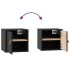 Armarios de pared 2 uds madera maciza pino negro 31,5x30x30