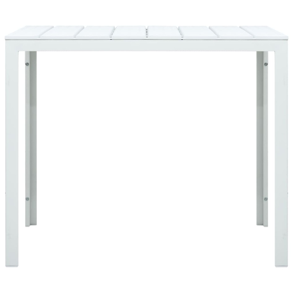 Mesa de centro de HDPE con aspecto de madera blanco 78x78x74