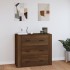 Aparador de madera contrachapada marrón roble 80x33x70