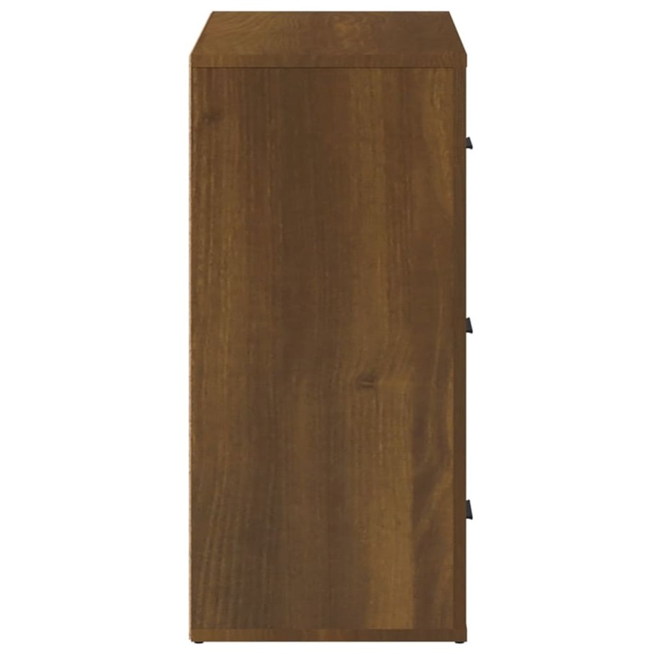 Aparador de madera contrachapada marrón roble 80x33x70