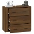 Aparador de madera contrachapada marrón roble 80x33x70