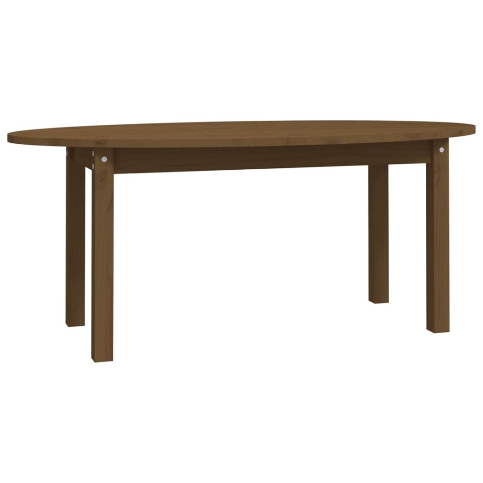 Mesa de centro madera maciza de pino marrón miel 110x55x45