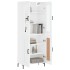 Aparador alto madera contrachapada blanco brillo 69,5x34x180