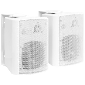 Altavoces estéreo de pared 2 uds blanco interior exterior 80