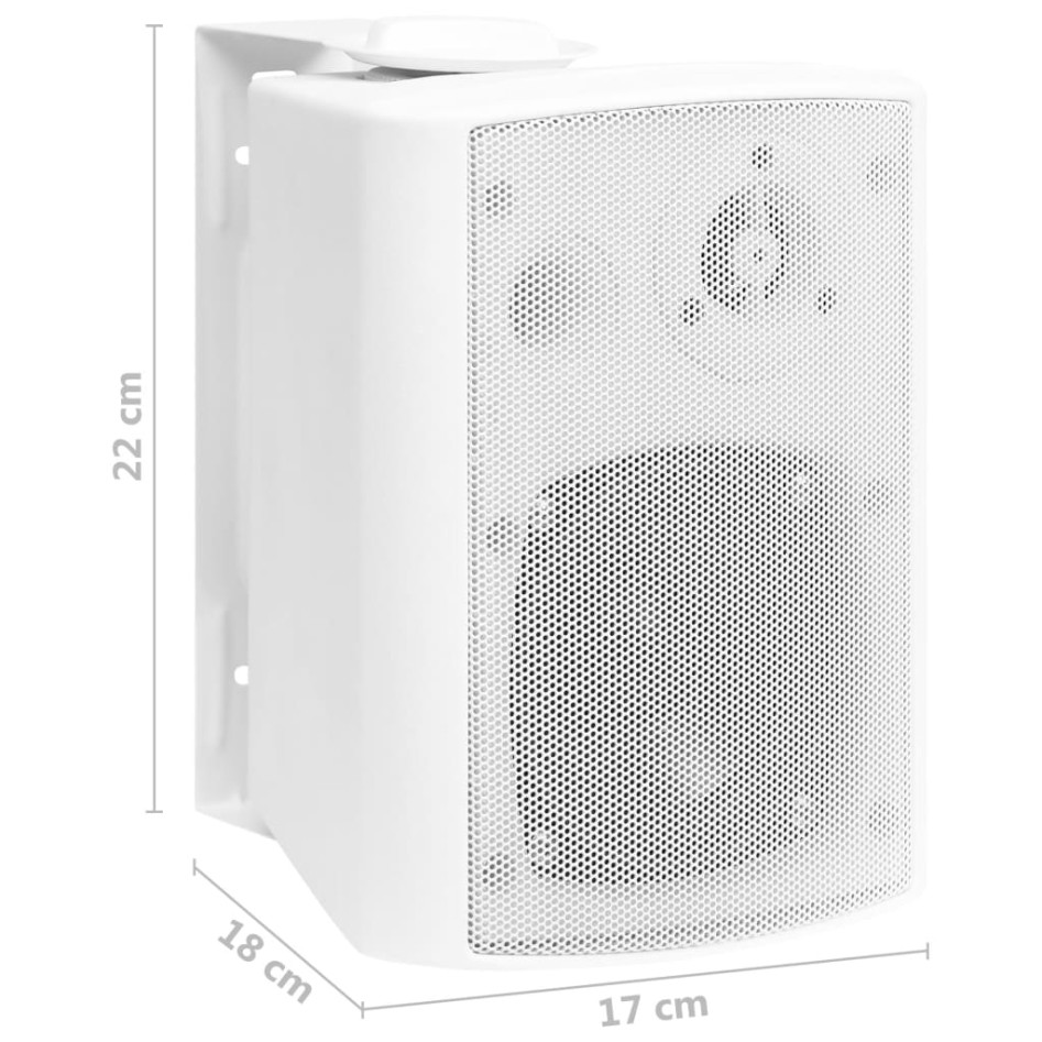 Altavoces estéreo de pared 2 uds blanco interior exterior 80