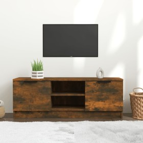 Mueble de TV madera contrachapada roble ahumado 102x35x36,5