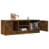 Mueble de TV madera contrachapada roble ahumado 102x35x36,5