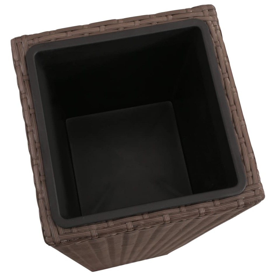 Maceteros elevados de jardín 3 unidades ratán sintético