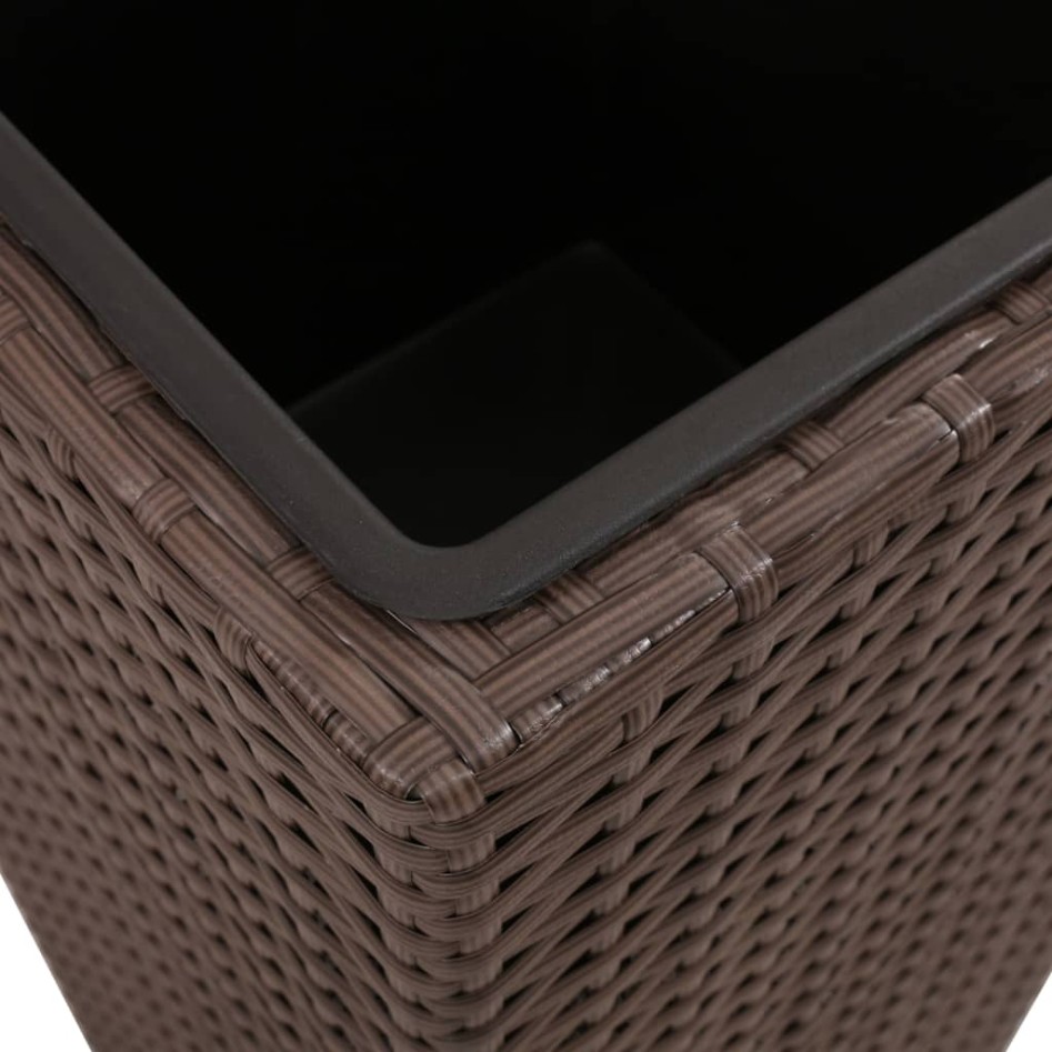 Maceteros elevados de jardín 3 unidades ratán sintético