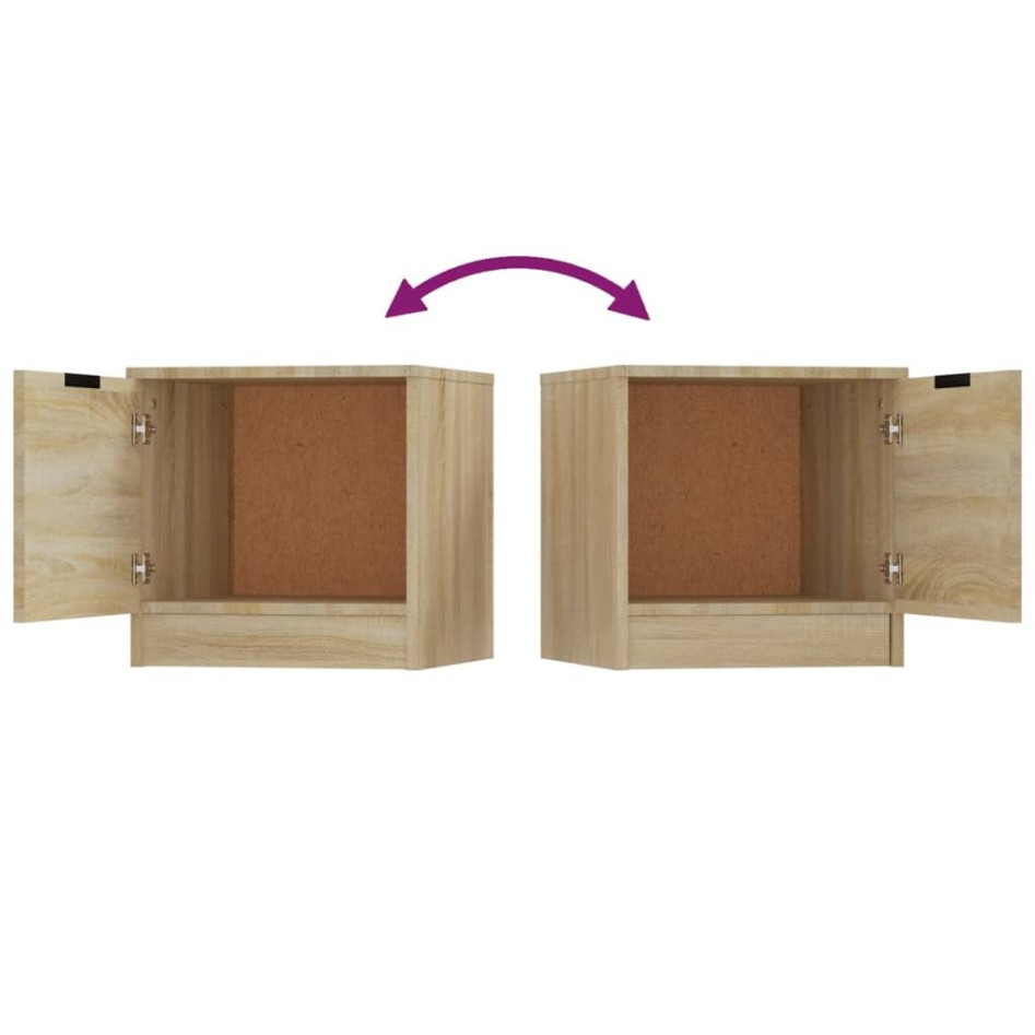 Mesitas de noche 2 unidades color roble Sonoma 40x39x40