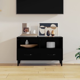 Mueble para TV madera contrachapada negro 80x36x50