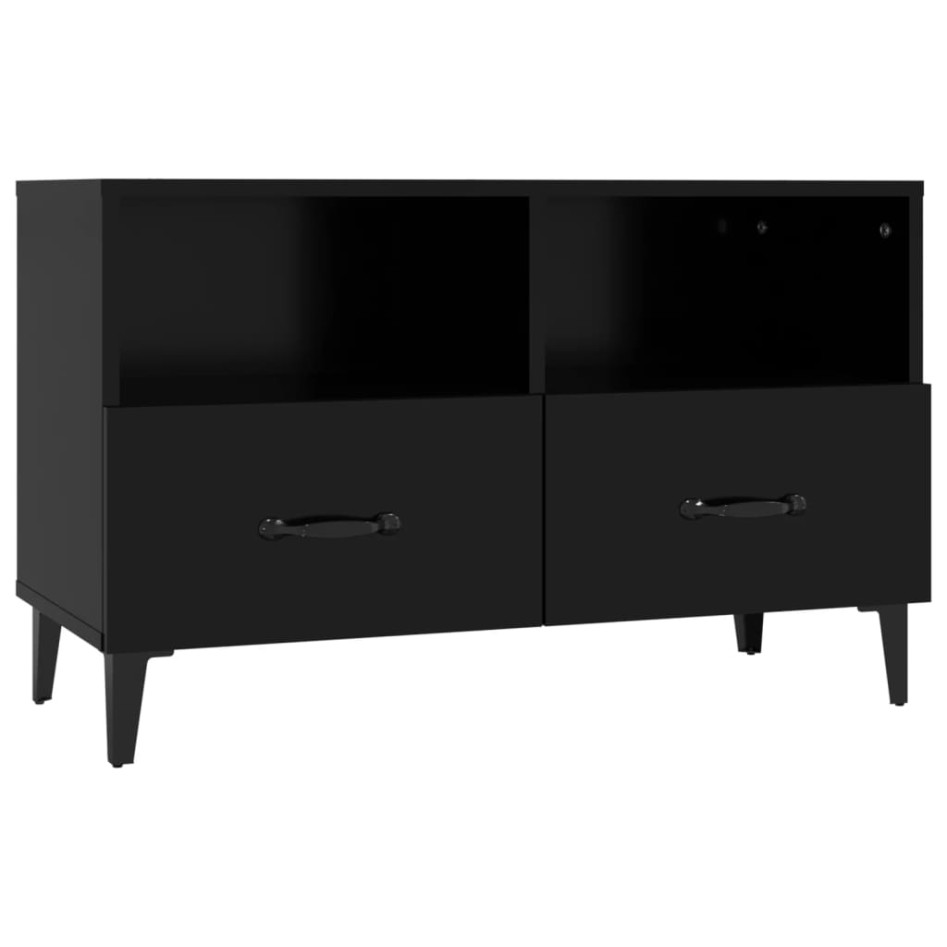 Mueble para TV madera contrachapada negro 80x36x50
