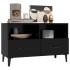 Mueble para TV madera contrachapada negro 80x36x50
