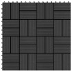 Baldosas para porche de WPC 30x30 cm 1 m² negro 11 unidades