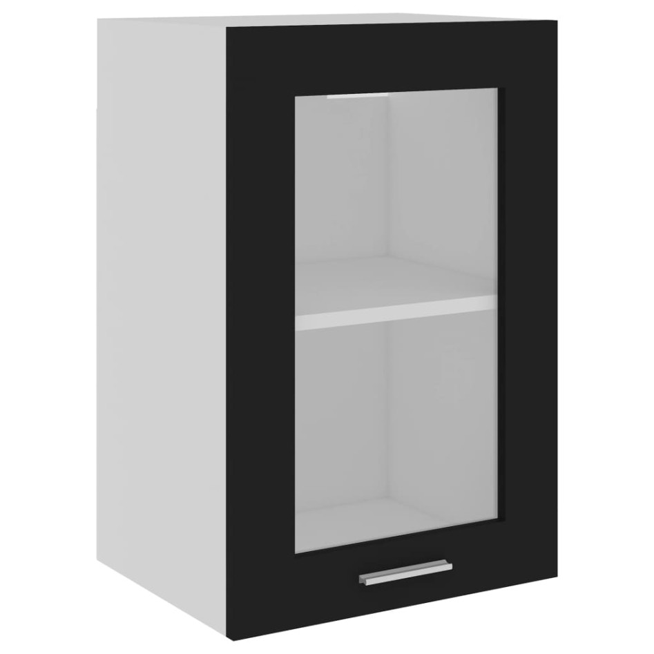 Armario colgante cristal madera contrachapada negro 40x31x60