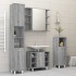 Armario de espejo baño contrachapada gris Sonoma 80x20,5x64