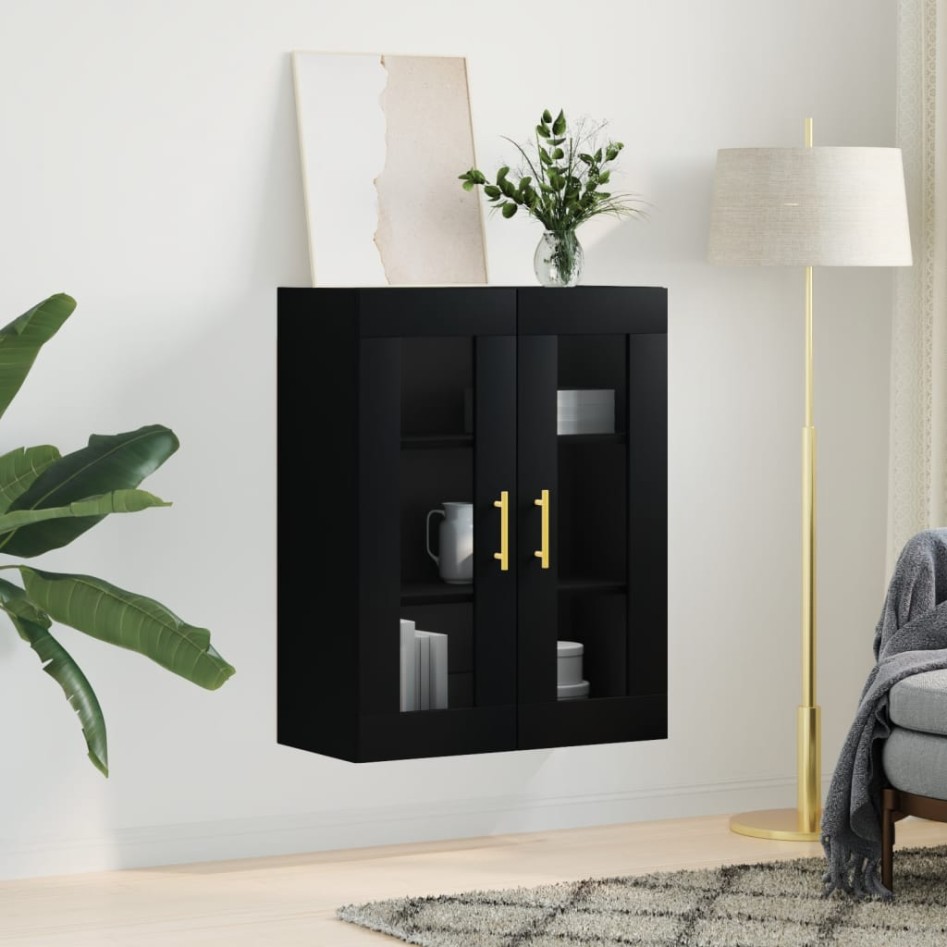 Armario de pared negro 69,5x34x90