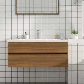 Mueble de lavabo madera ingeniería roble marrón 100x38,5x45