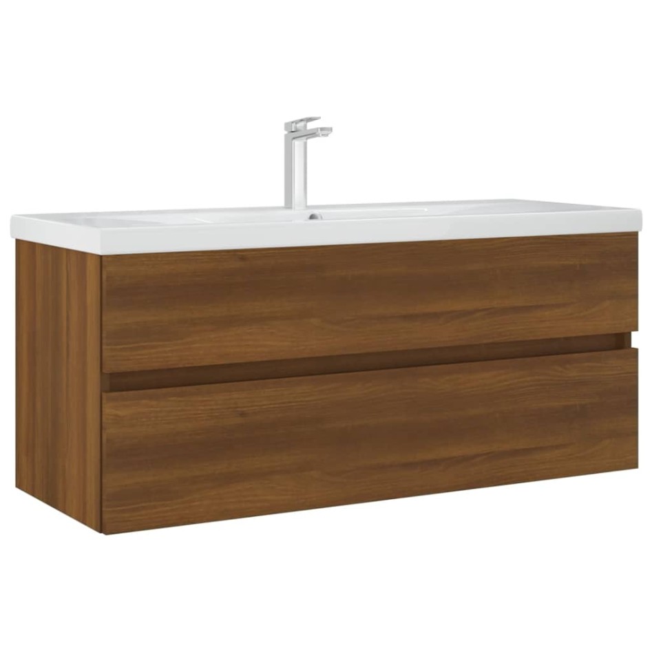 Mueble de lavabo madera ingeniería roble marrón 100x38,5x45