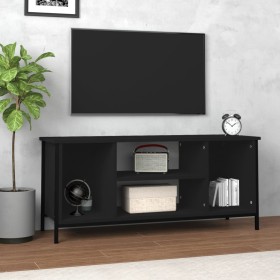 Mueble de TV madera contrachapada negro 102x35x45