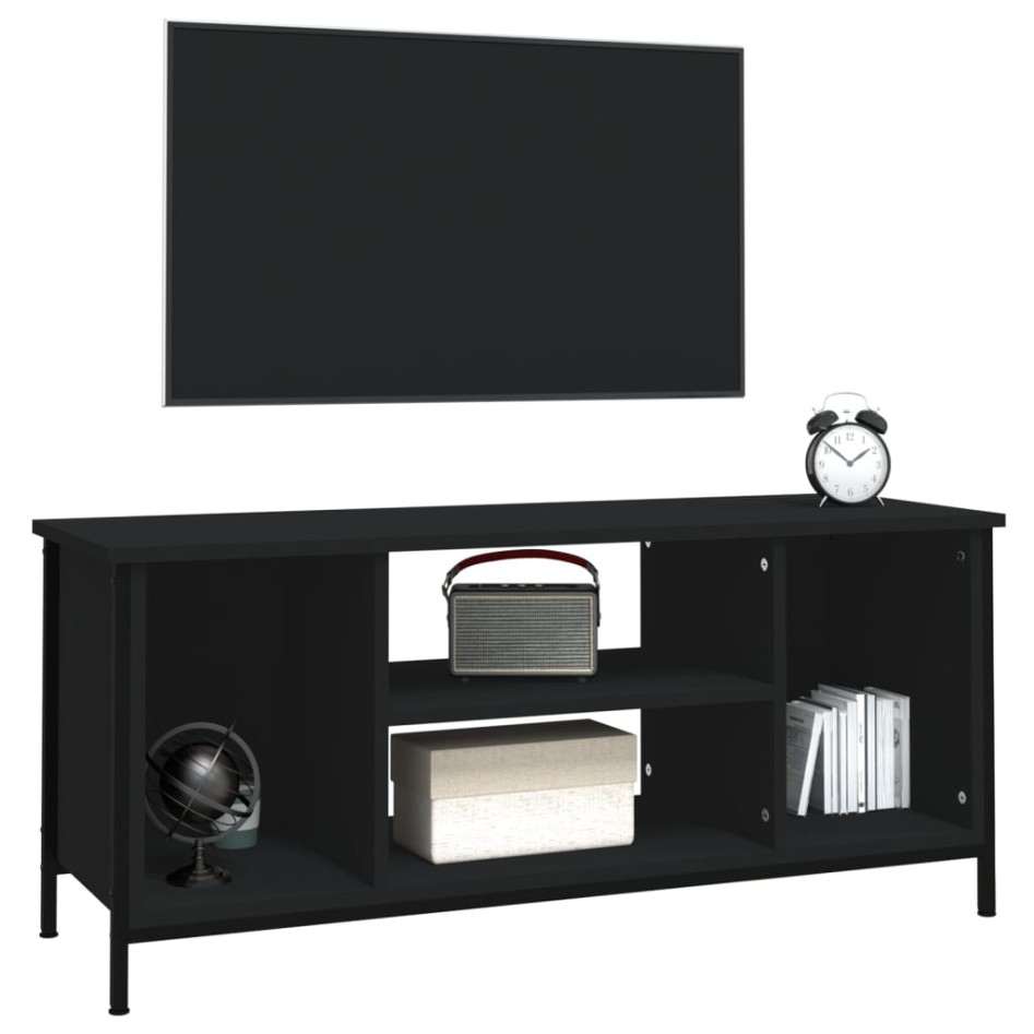 Mueble de TV madera contrachapada negro 102x35x45