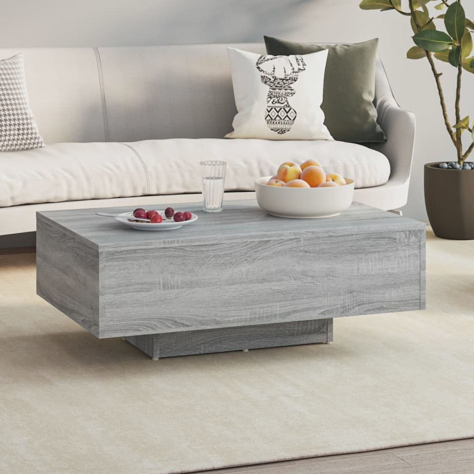 Mesa de centro madera de ingeniería gris Sonoma 85x55x31