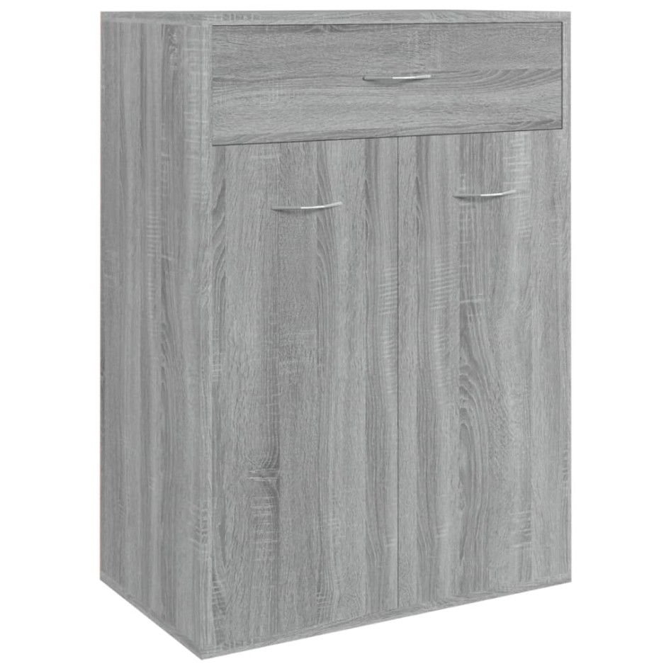 Mueble zapatero de madera contrachapada gris Sonoma 60x35x84