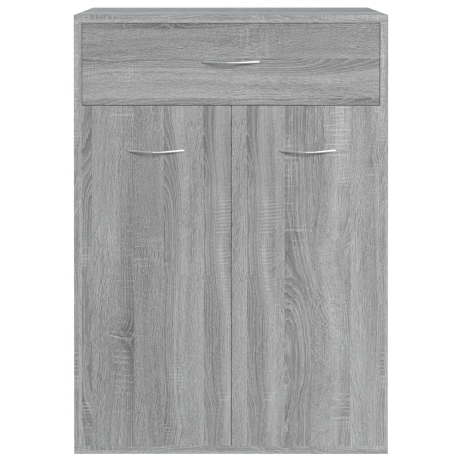 Mueble zapatero de madera contrachapada gris Sonoma 60x35x84