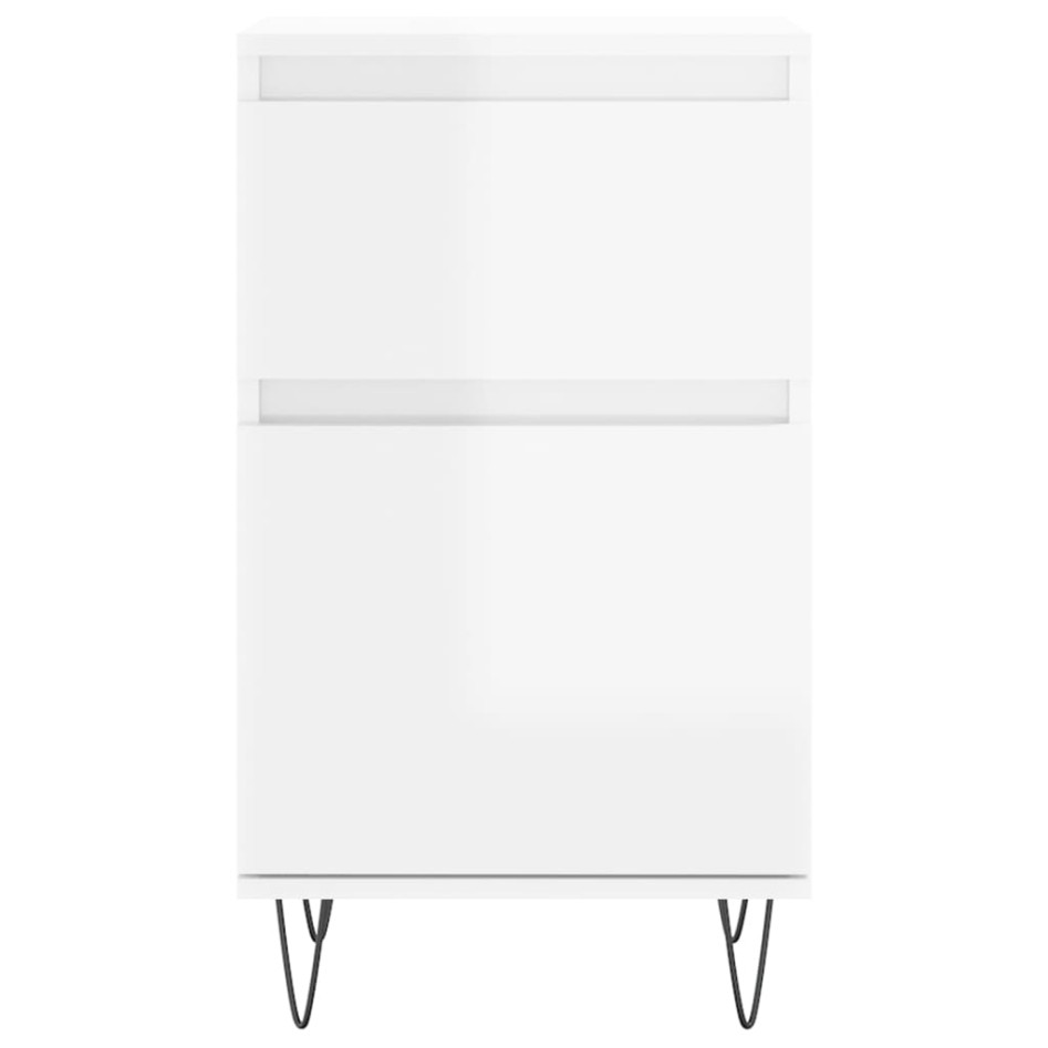 Aparadores 2 uds madera de ingeniería blanco brillo 40x35x70