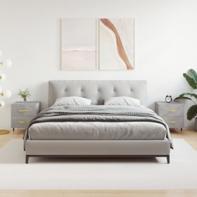 Mesita noche 2 uds madera ingeniería gris hormigón