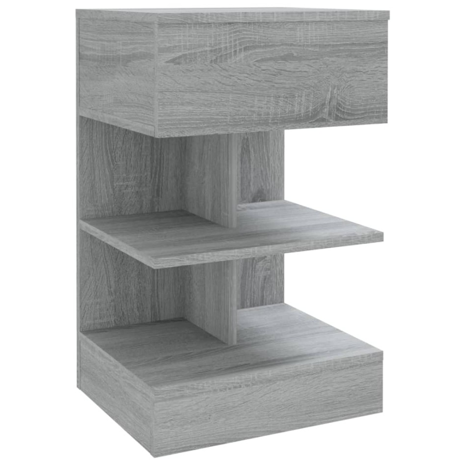 Mesitas de noche 2 uds madera gris Sonoma 40x35x65