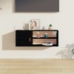 Armario de pared de madera maciza de pino negro 80x30x30 cm
