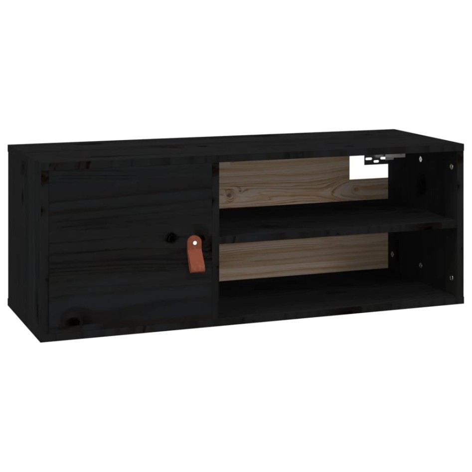 Armario de pared de madera maciza de pino negro 80x30x30