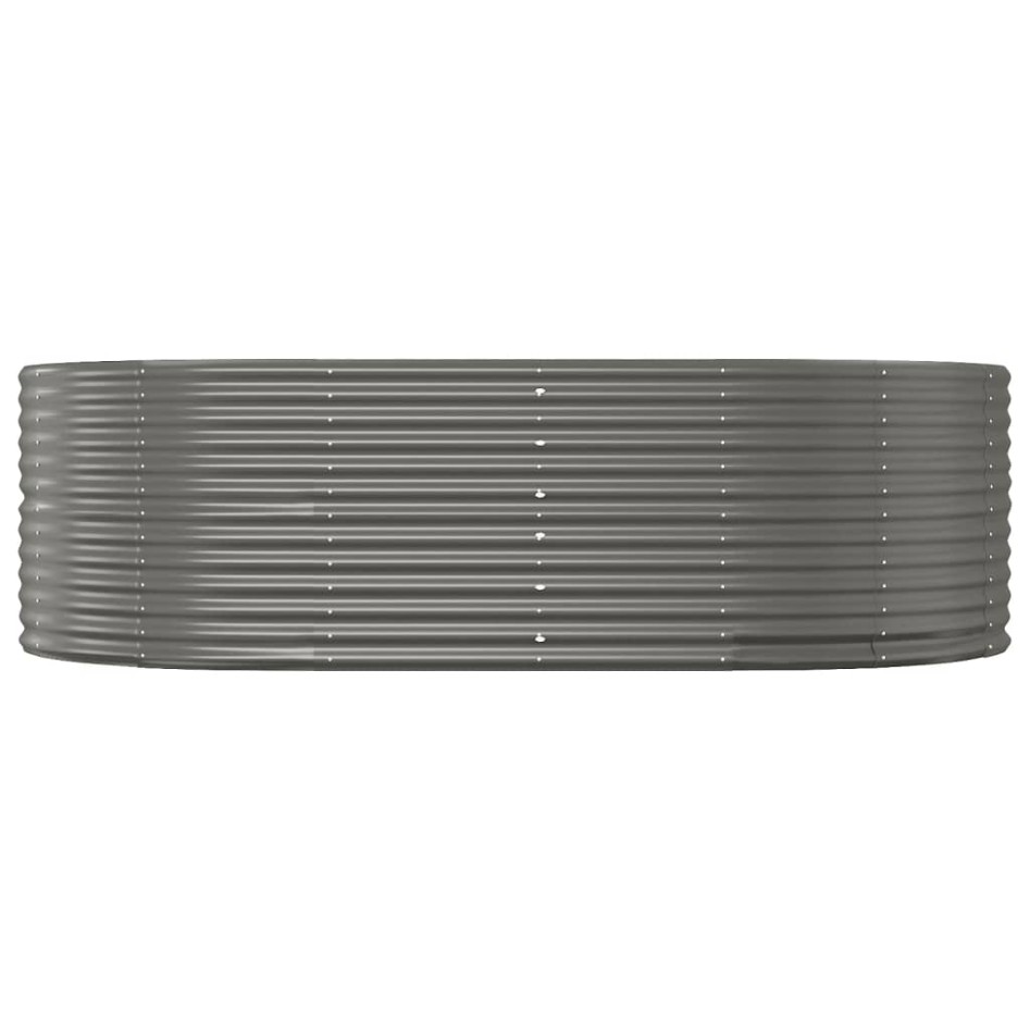 Jardinera arriate acero recubrimiento polvo gris 212x140x68