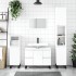 Armario de baño madera de ingeniería blanco 30x30x100
