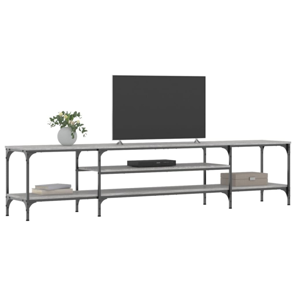 Mueble TV madera ingeniería y hierro gris Sonoma 201x35x45