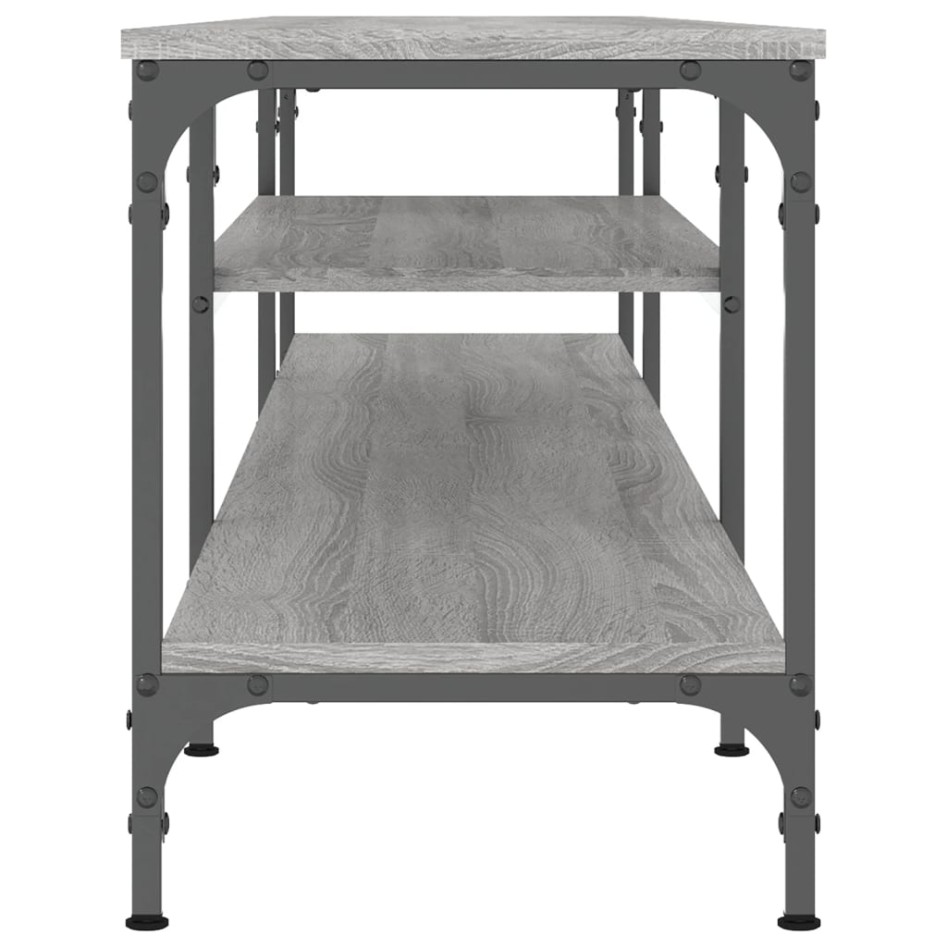 Mueble TV madera ingeniería y hierro gris Sonoma 201x35x45