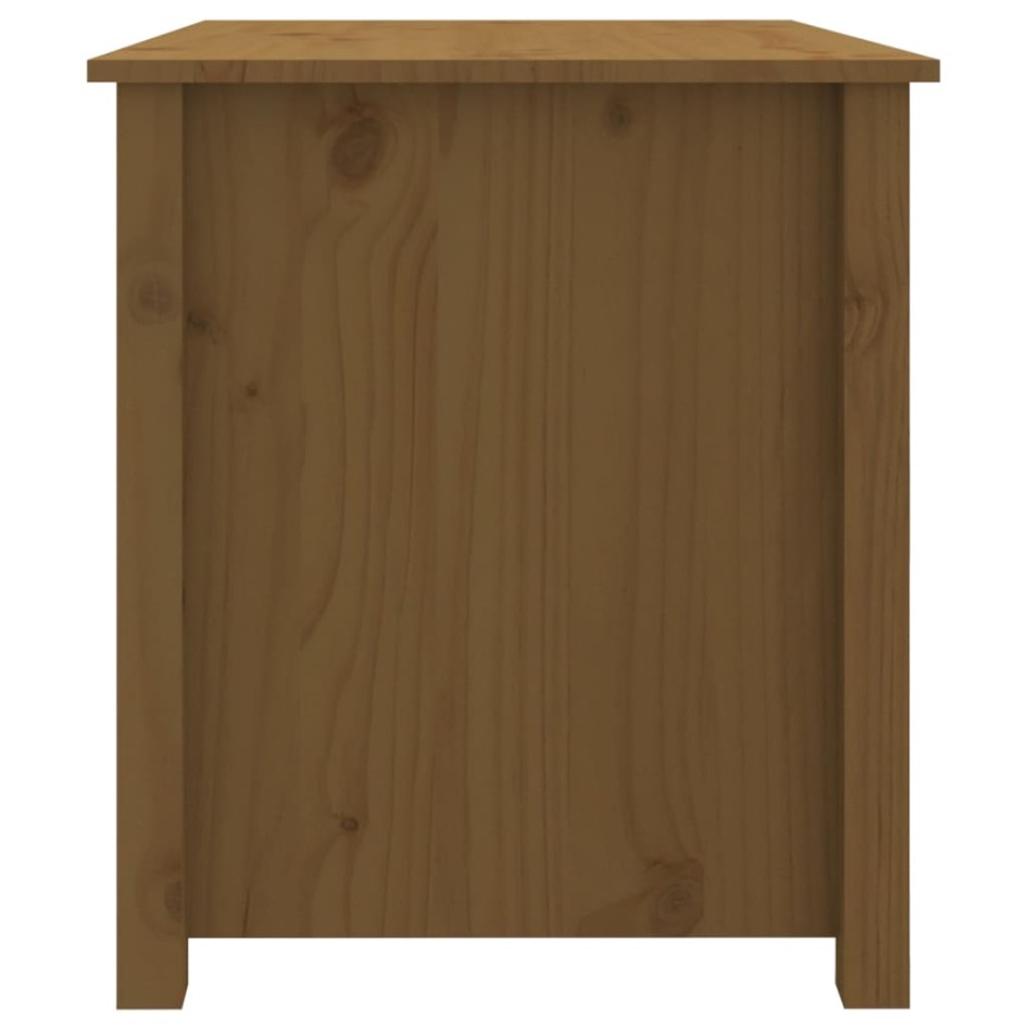 Mesa de centro de madera maciza de pino marrón miel 71x49x55