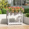 Jardinera con estante madera maciza de pino blanco 82,5x54x81cm