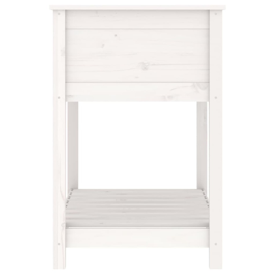 Jardinera con estante madera maciza de pino blanco