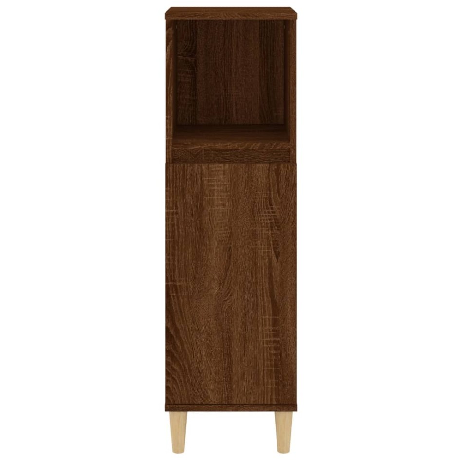 Armario de baño madera contrachapada marrón roble 30x30x100