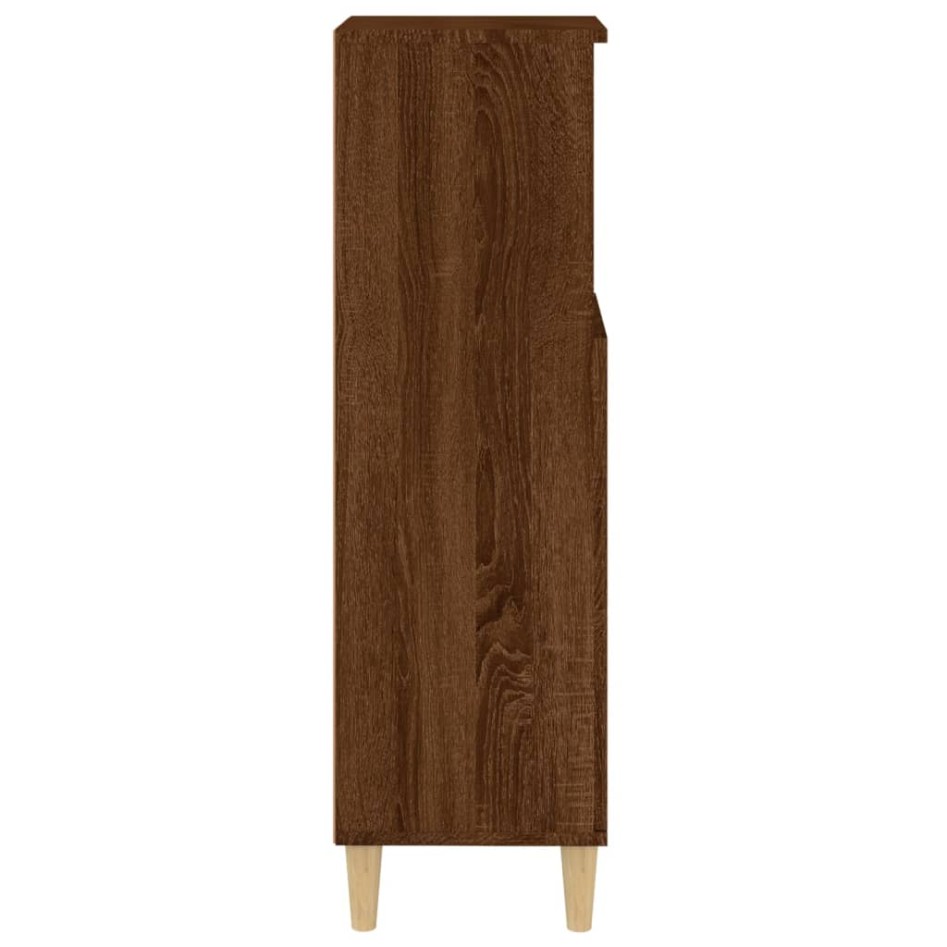 Armario de baño madera contrachapada marrón roble 30x30x100