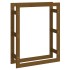 Estante para leña madera maciza de pino marrón miel